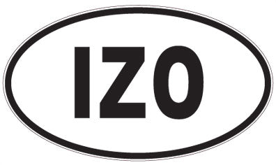 IZO - 3 Letter Initials Oval Sticker