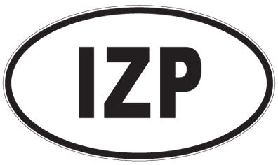 IZP - 3 Letter Initials Oval Sticker