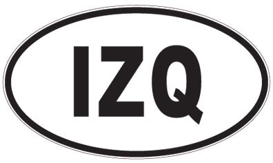 IZQ - 3 Letter Initials Oval Magnet
