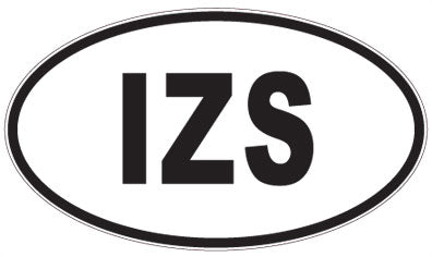 IZS - 3 Letter Initials Oval Magnet