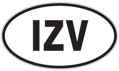 IZV - 3 Letter Initials Oval Sticker