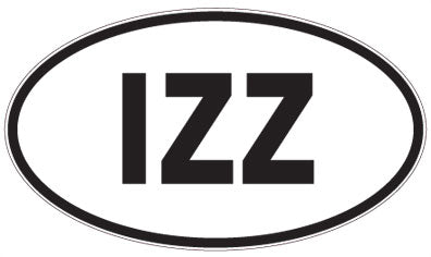 IZZ - 3 Letter Initials Oval Sticker
