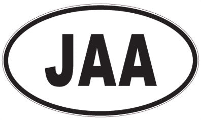 JAA - 3 Letter Initials Oval Sticker