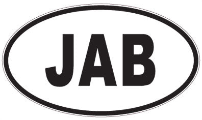 JAB - 3 Letter Initials Oval Magnet