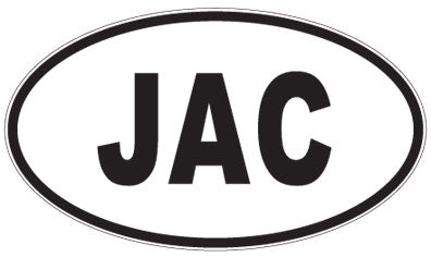 JAC - 3 Letter Initials Oval Sticker