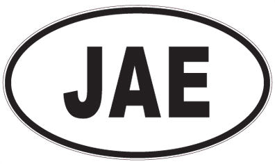 JAE - 3 Letter Initials Oval Magnet