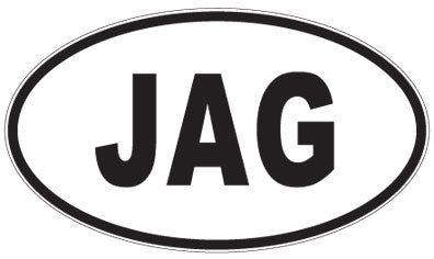 JAG - 3 Letter Initials Oval Magnet