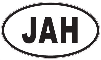 JAH - 3 Letter Initials Oval Sticker
