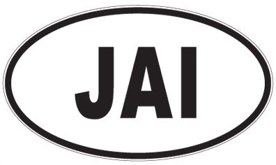 JAI - 3 Letter Initials Oval Magnet
