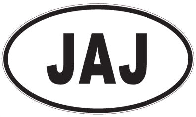 JAJ - 3 Letter Initials Oval Sticker