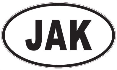 JAK - 3 Letter Initials Oval Magnet
