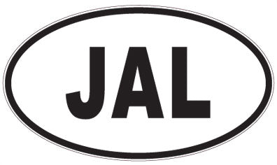 JAL - 3 Letter Initials Oval Magnet