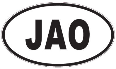 JAO - 3 Letter Initials Oval Sticker