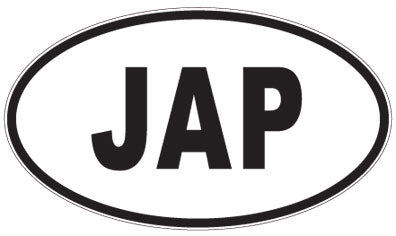 JAP - 3 Letter Initials Oval Sticker