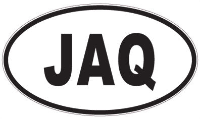 JAQ - 3 Letter Initials Oval Sticker