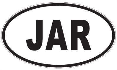 JAR - 3 Letter Initials Oval Magnet