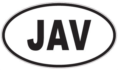 JAV - 3 Letter Initials Oval Magnet