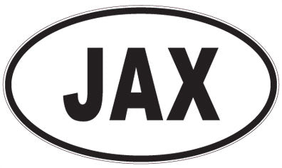 JAX - 3 Letter Initials Oval Sticker