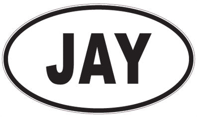 JAY - 3 Letter Initials Oval Magnet