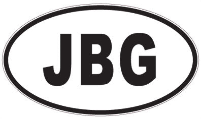 JBG - 3 Letter Initials Oval Sticker