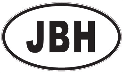 JBH - 3 Letter Initials Oval Sticker