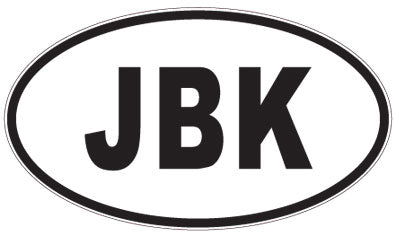 JBK - 3 Letter Initials Oval Sticker