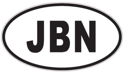 JBN - 3 Letter Initials Oval Sticker