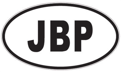 JBP - 3 Letter Initials Oval Sticker