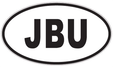 JBU - 3 Letter Initials Oval Sticker
