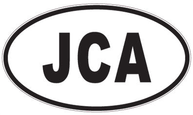 JCA - 3 Letter Initials Oval Sticker