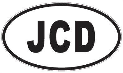 JCD - 3 Letter Initials Oval Magnet