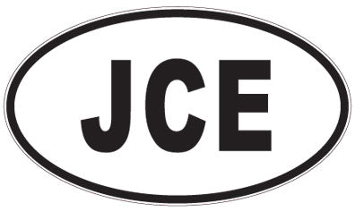 JCE - 3 Letter Initials Oval Sticker