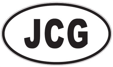 JCG - 3 Letter Initials Oval Sticker