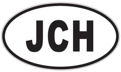 JCH - 3 Letter Initials Oval Sticker
