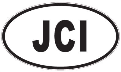 JCI - 3 Letter Initials Oval Sticker