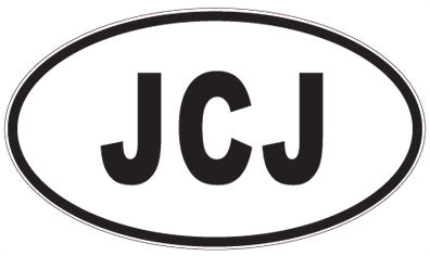 JCJ - 3 Letter Initials Oval Magnet