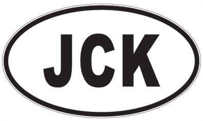 JCK - 3 Letter Initials Oval Sticker