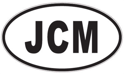 JCM - 3 Letter Initials Oval Sticker