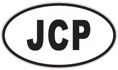 JCP - 3 Letter Initials Oval Sticker