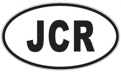 JCR - 3 Letter Initials Oval Sticker