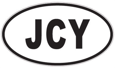 JCY - 3 Letter Initials Oval Sticker