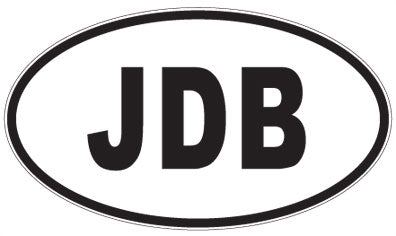 JDB - 3 Letter Initials Oval Sticker