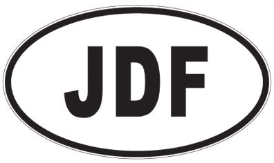 JDF - 3 Letter Initials Oval Sticker