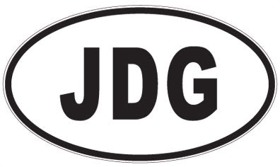 JDG - 3 Letter Initials Oval Magnet