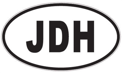 JDH - 3 Letter Initials Oval Sticker