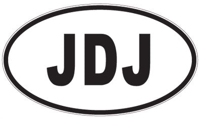 JDJ - 3 Letter Initials Oval Sticker