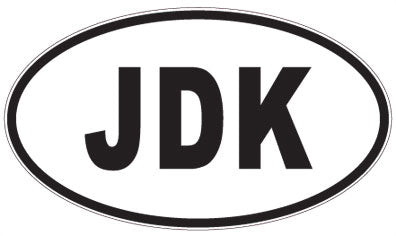 JDK - 3 Letter Initials Oval Sticker