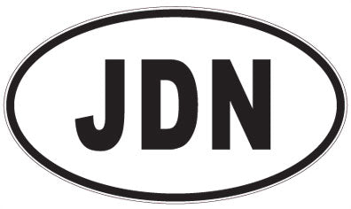 JDN - 3 Letter Initials Oval Sticker
