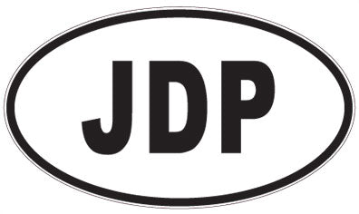 JDP - 3 Letter Initials Oval Sticker