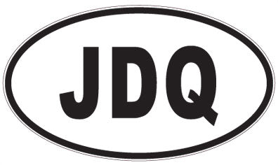 JDQ - 3 Letter Initials Oval Sticker